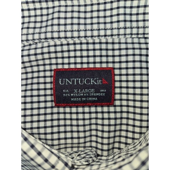Untuckit Mens Checkered Nylon/Spandex BPerformace Shirt XL - Picture 5 of 6